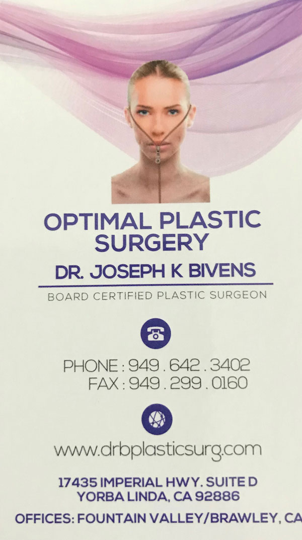 Contact Info for Optimal Plastic Surgery in Yorba Linda